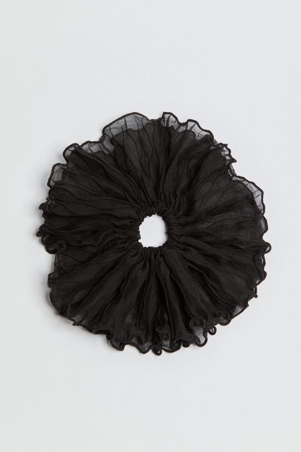 Madein Black oversized plissed scrunchie