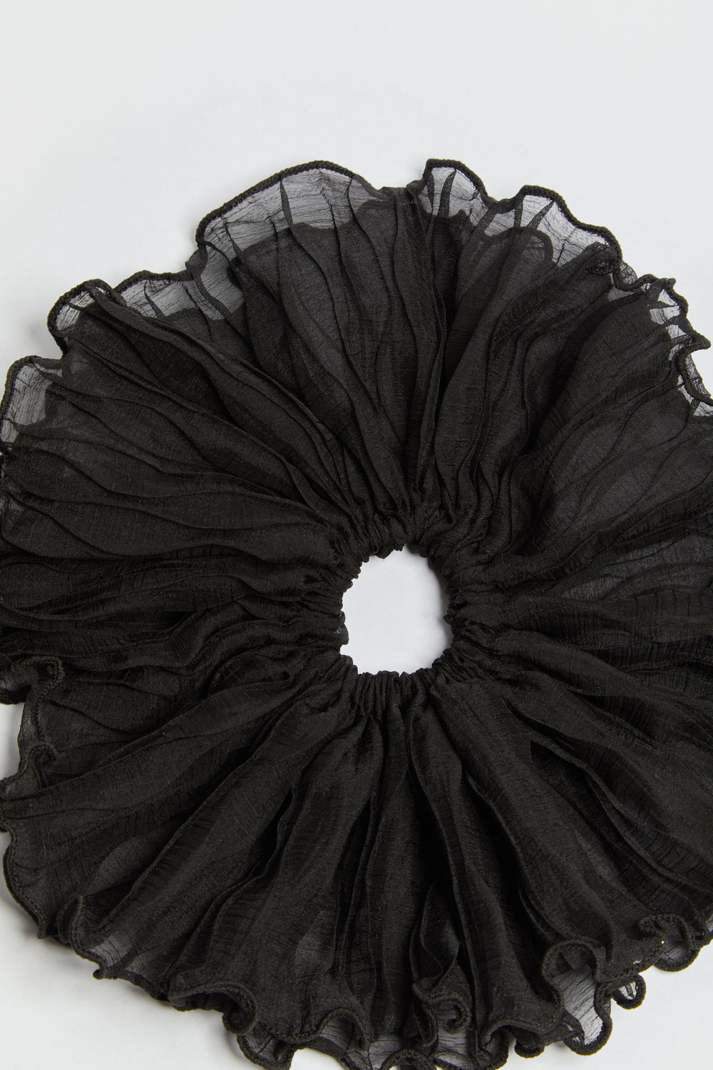 Madein Black oversized plissed scrunchie