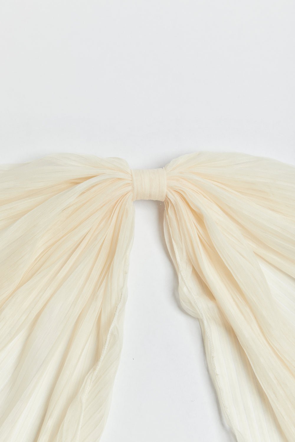 Madein Ivory Plisse Bow Clip