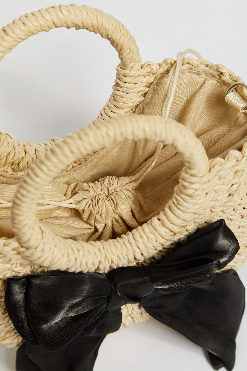 Madein Raffia Bow Beach Bag