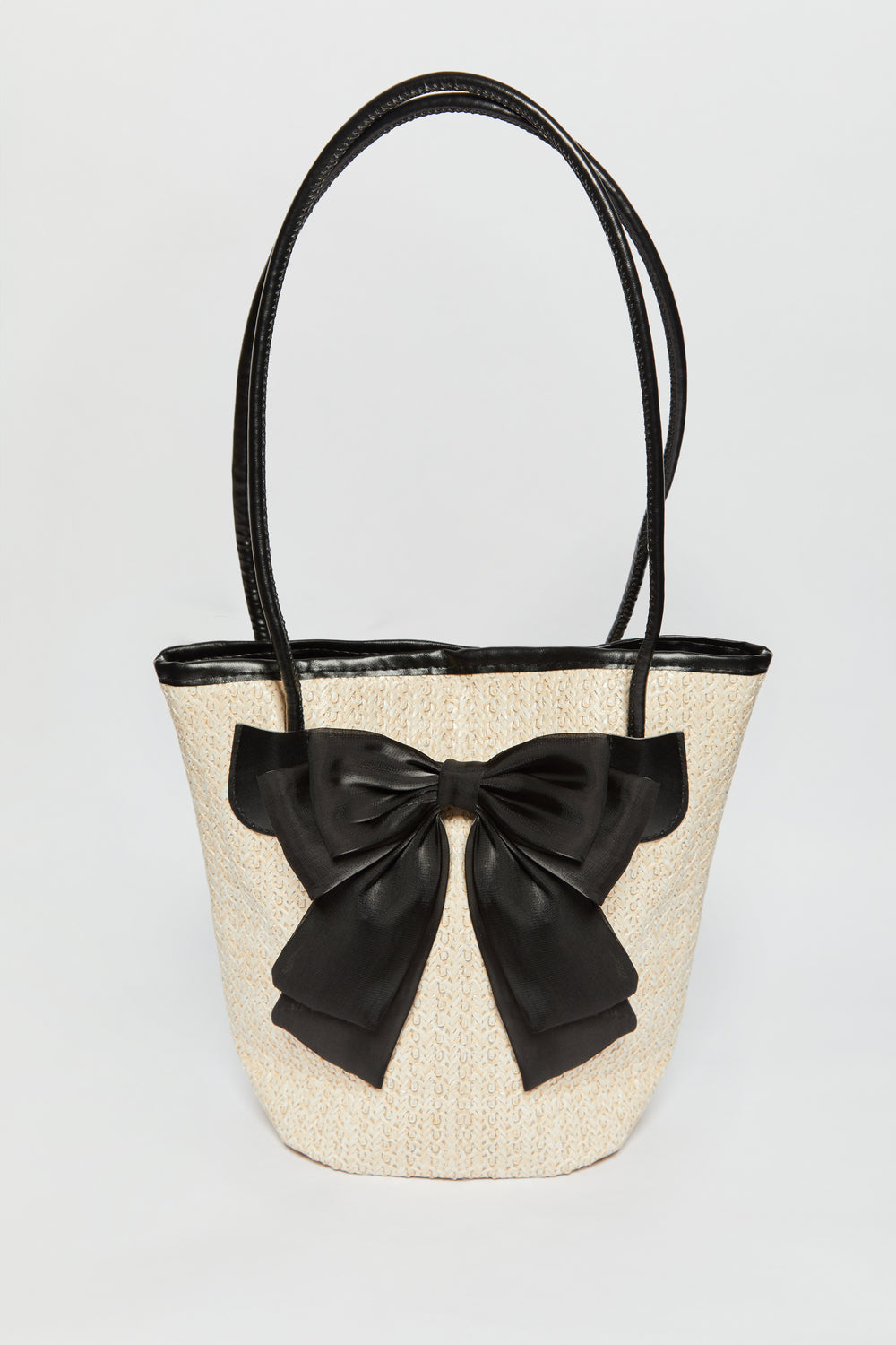 Madein Bow Raffia Shoulder Bag