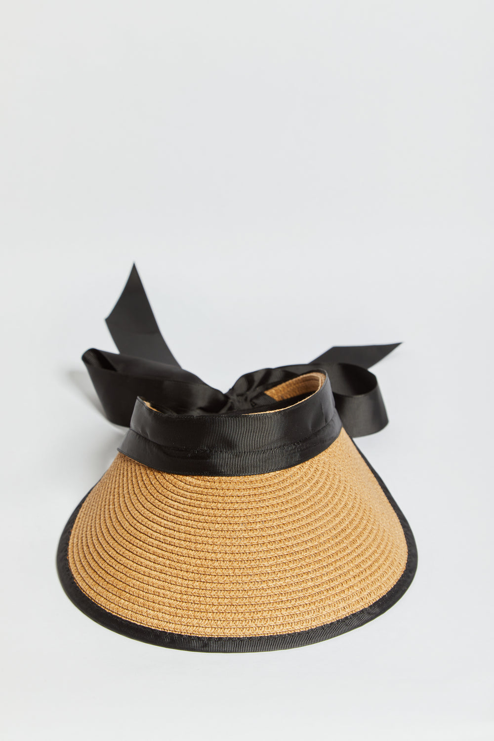 Madein Black ribbon detail oversized Visor hat