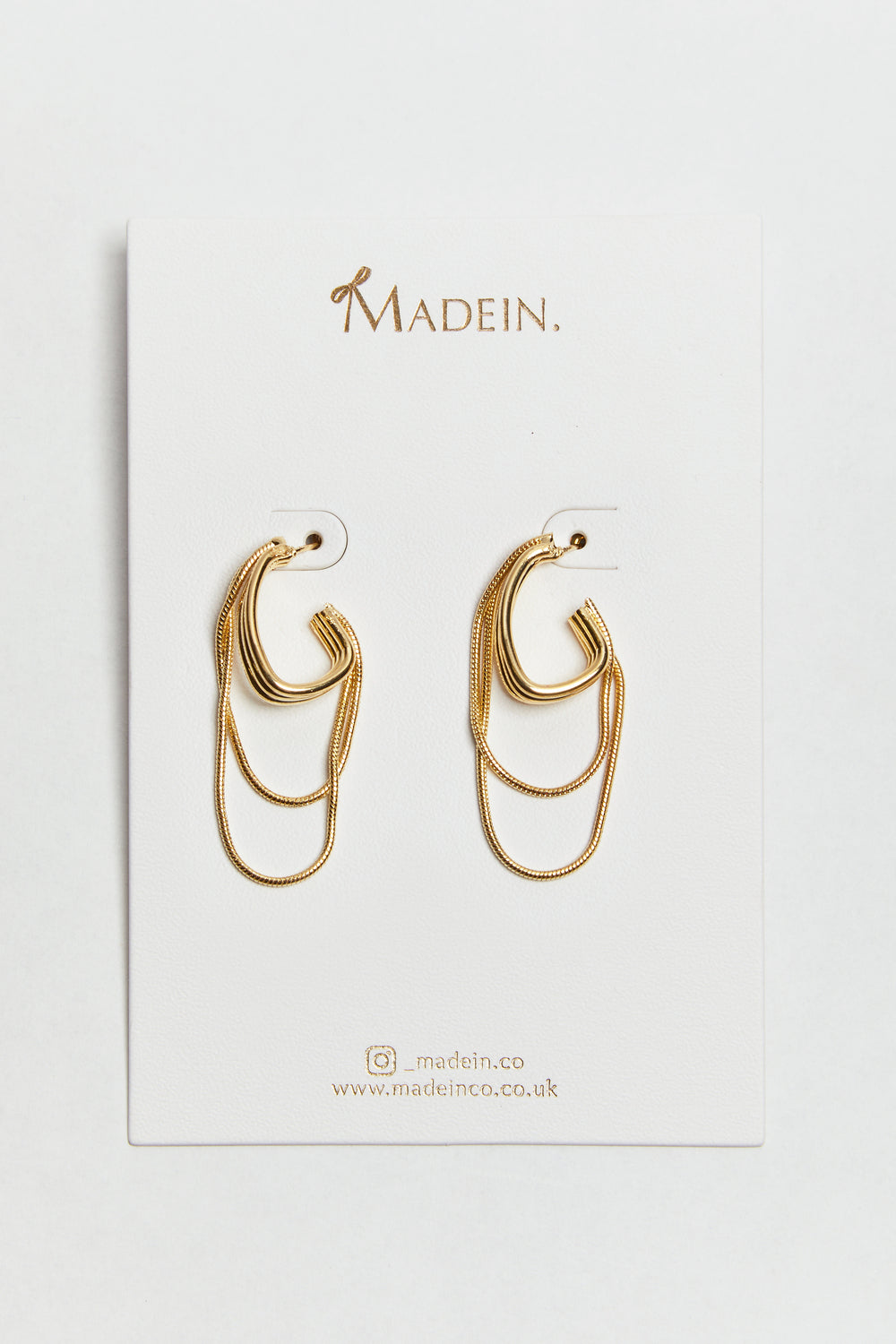 Madein Gold Chain drop hoop earrings