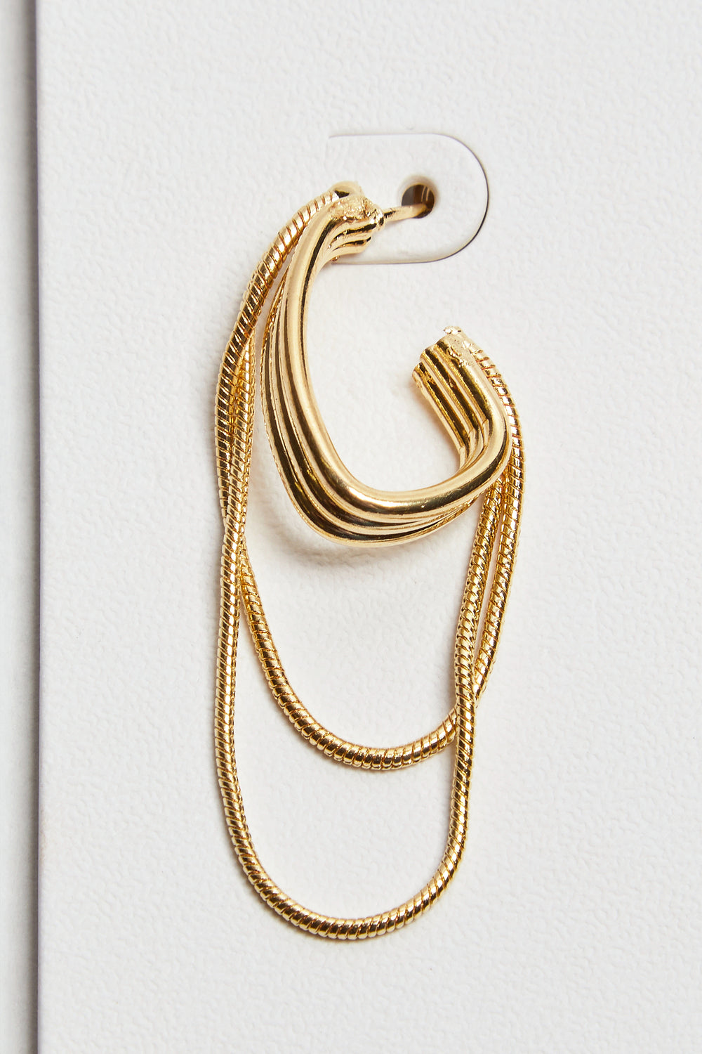 Madein Gold Chain drop hoop earrings