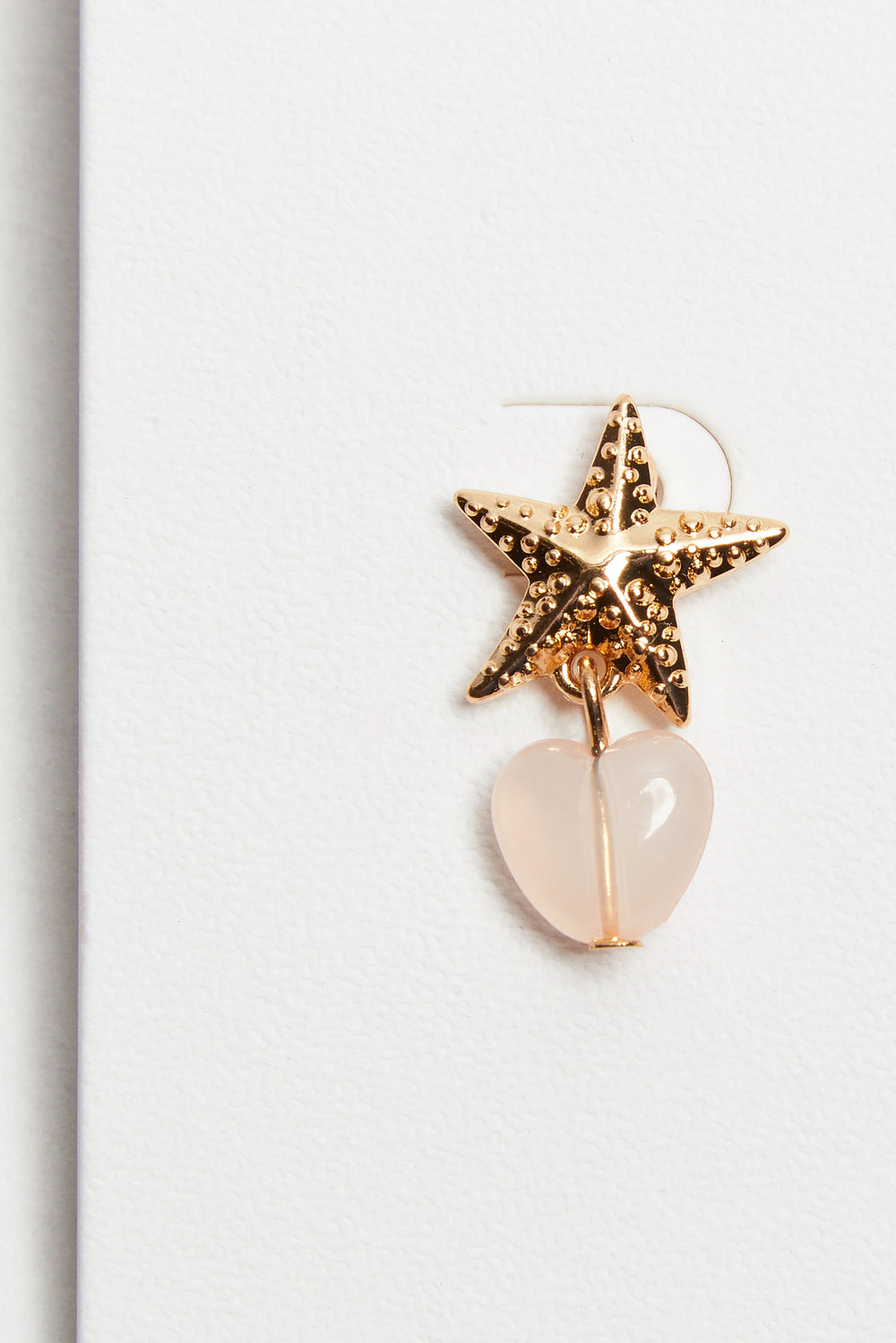 Madein Gold and Pink Starfish clouded heart earrings