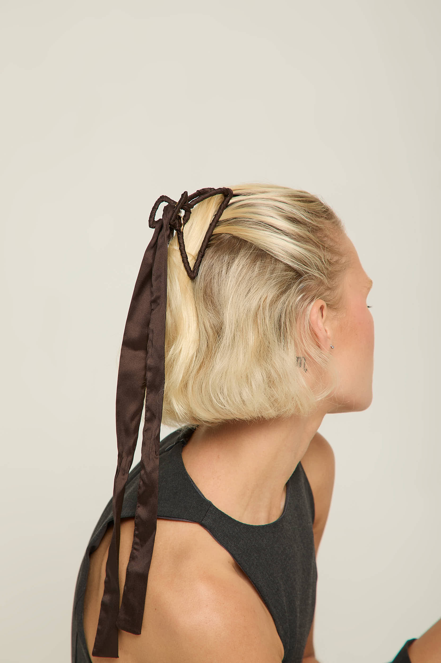 Aurora Ribbon Claw Clip Brown