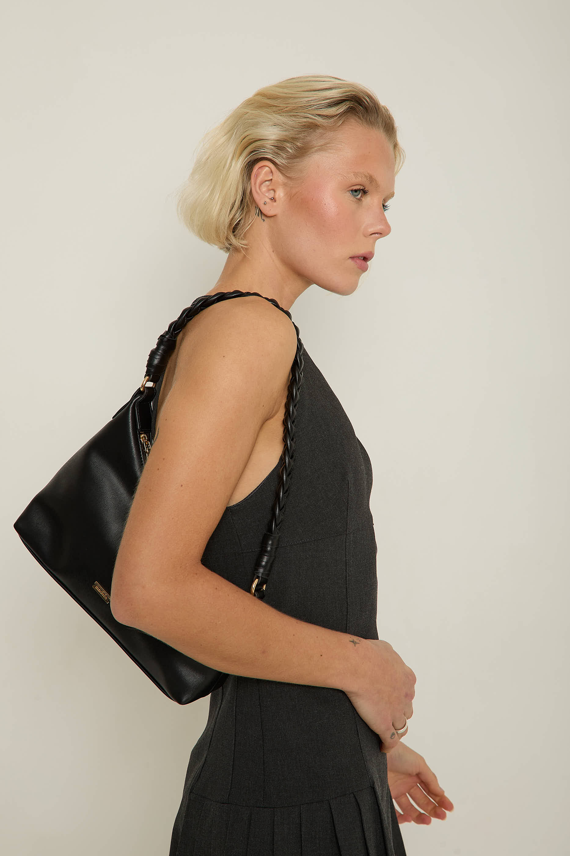 Asymmetric Braided Gia Shoulder Bag