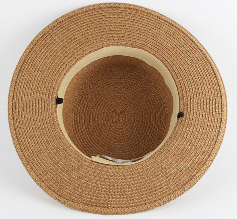 Madein Straw detailed trim Boater hat