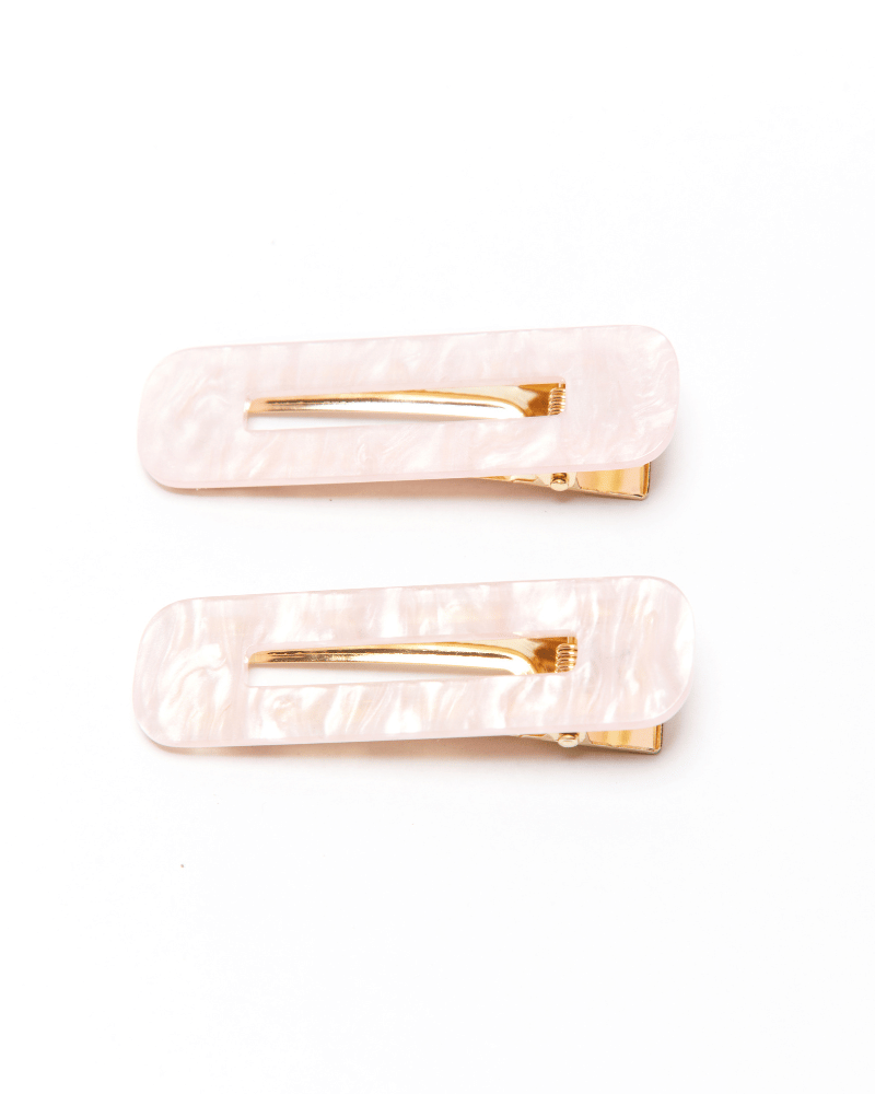 Pretty in Pink Marble Wash Hair Clips