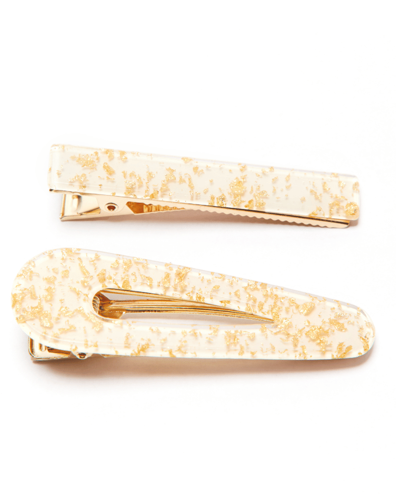 Premium Gold Flake Hair Clips