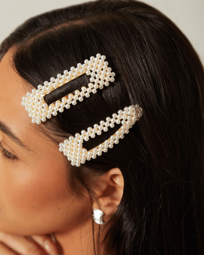 Pearl Embellished Bridal Hair Clips