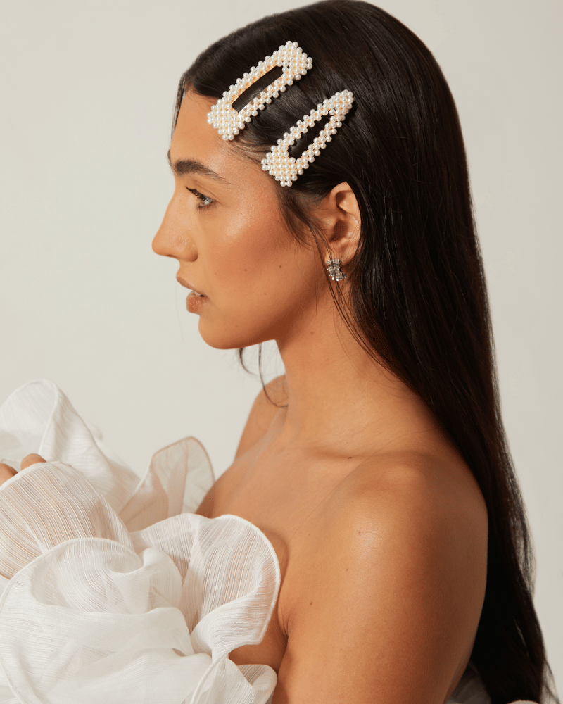 Pearl Embellished Bridal Hair Clips