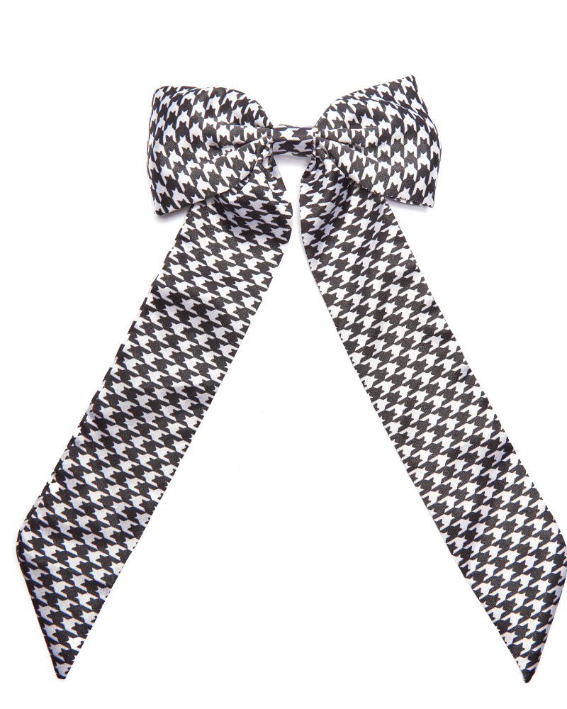 Houndstooth Bow Ribbon Hair Clip