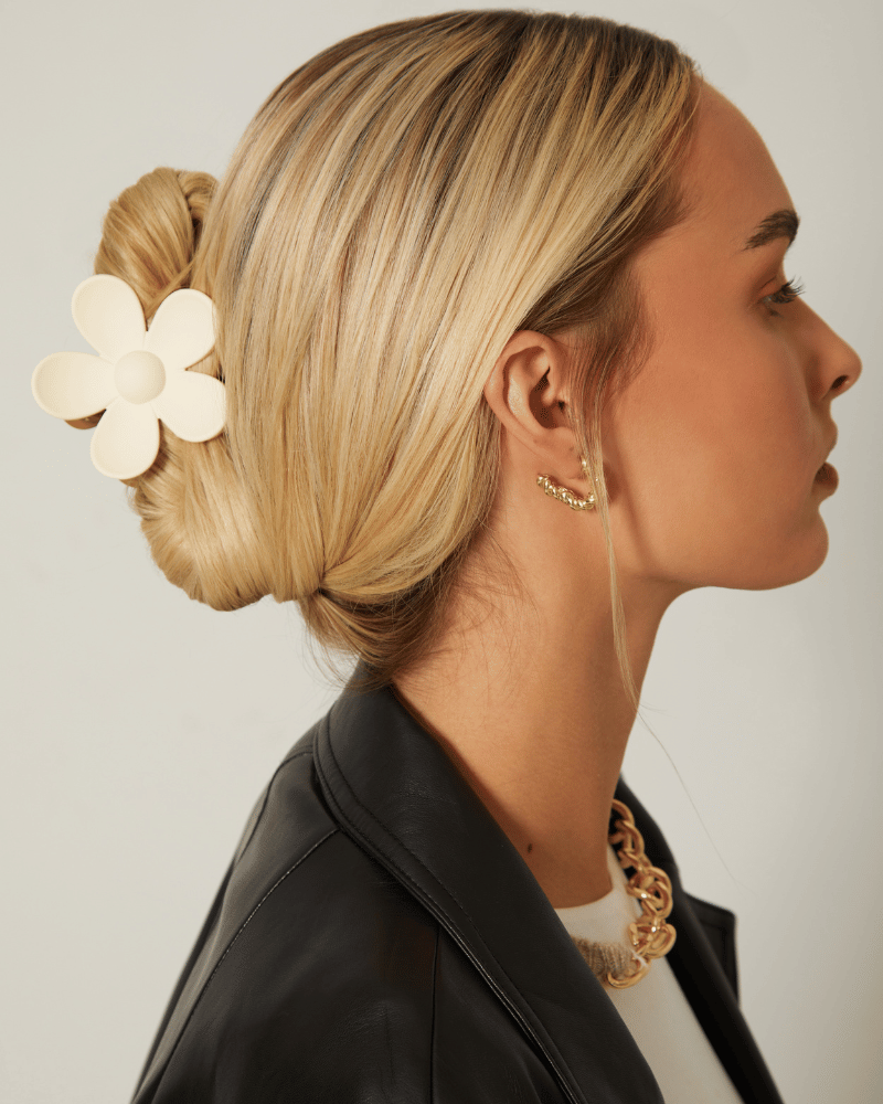 Contrast Matte Flower Claw Clips - Two Pack