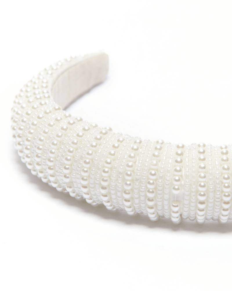 Premium Pearl Beaded Ivory Headband