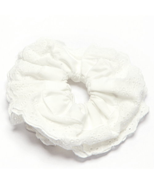 Double-Layered Broderie Scallop Scrunchie