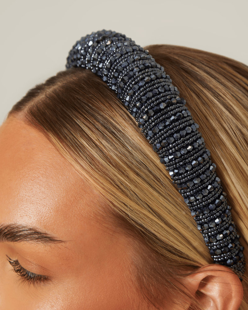 Premium Navy Puffed Headband