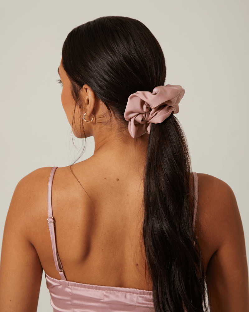 Matte Blush Pink Oversized Scrunchie - Stylish and Elegant