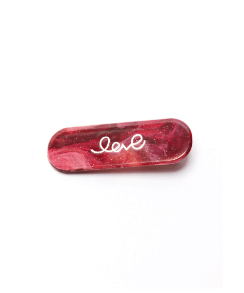 Laser Love Red Marble Clip